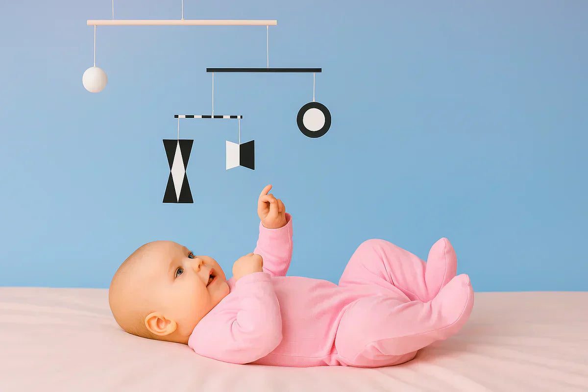 Mobile bébé noir et blanc : pourquoi c'est important les premiers mois 👶