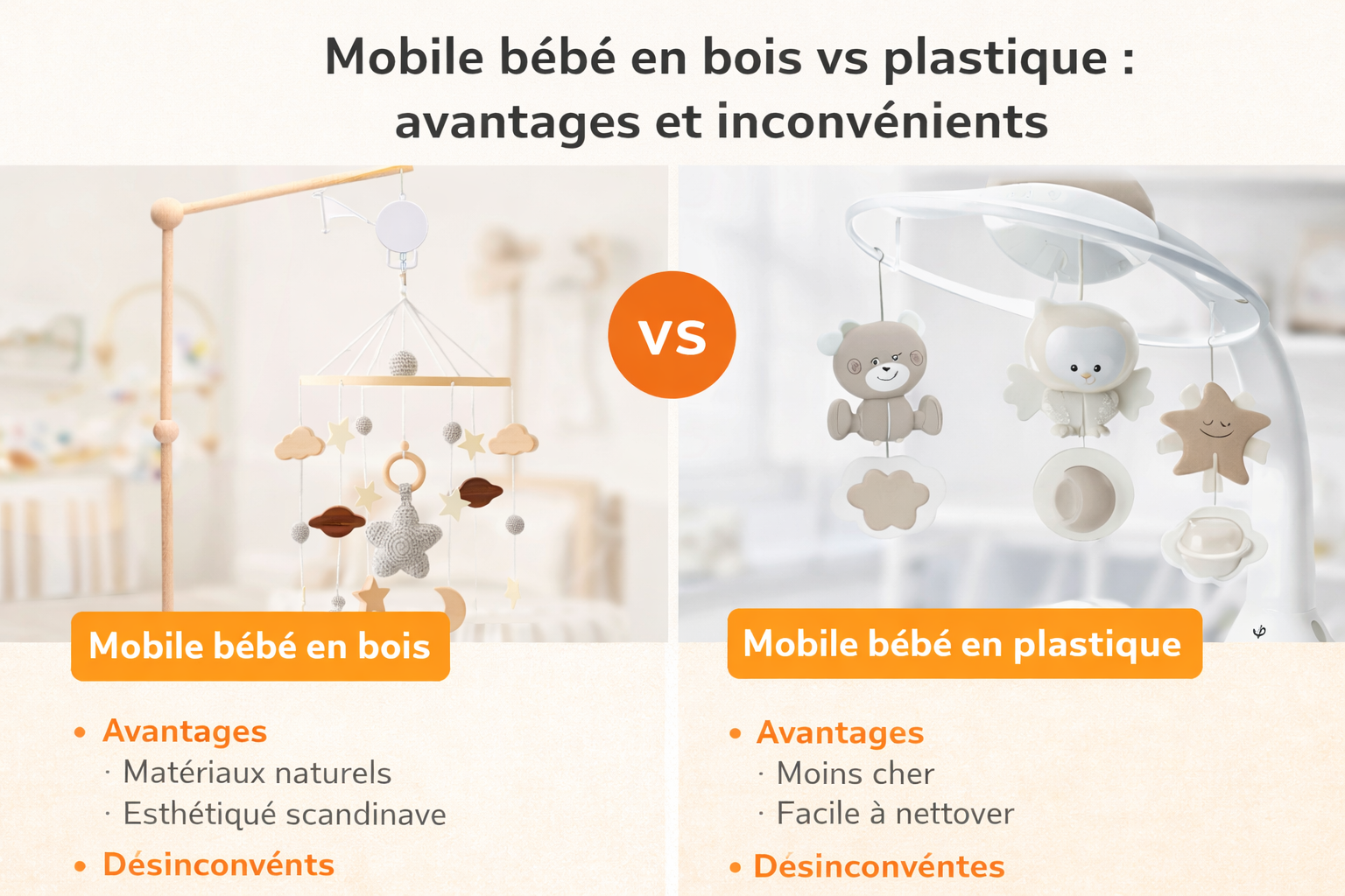 Mobile Bébé en Bois vs Plastique : Comparatif Complet (Avantages &amp; Inconvénients)